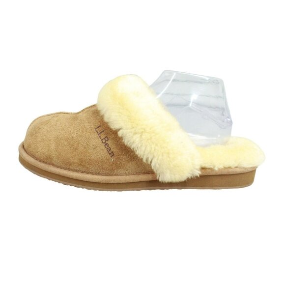 L.L. Bean Shoes - LL Bean Slip On Wicked Good Shearling Lined Slides Soft Warm Suede Brown 9 M